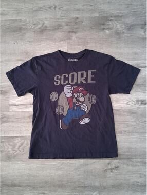 Super Mario Brothers LG Retro 2014 Navy Short Sleeve Graphic T-Shirt